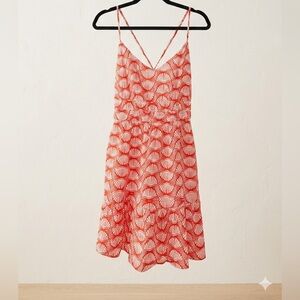 Anthropologie Coral Shell Pattern Mini Dress